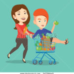 stock-vector-happy-caucasian-woman-pushing-a-shopping-trolley-with-her-friend-couple-of-young-carefree-friends-547788445